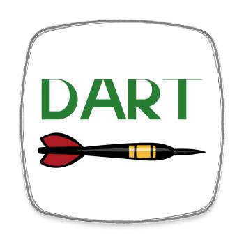 DART Zieltreffer Pfeil Design - Viereckiger Kühlschrankmagnet - Weiß - Vorne