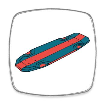 Cool Skateboard Deck Streetwear - Square fridge magnet - white - Front