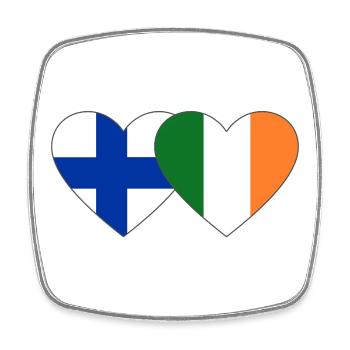 Finnland_Irland_Flagge_Herz - Viereckiger Kühlschrankmagnet - Weiß - Vorne