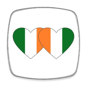 Irland_Elfenbeinkueste_Flagge_Herz - Square fridge magnet - white - Front