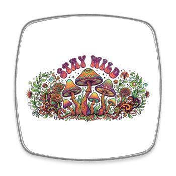Stay Wild Pilze - Viereckiger Kühlschrankmagnet - Weiß - Vorne
