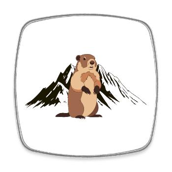 Alpen-Marmottier-Abenteuer - Viereckiger Kühlschrankmagnet - Weiß - Vorne