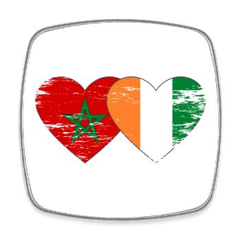 Cœur du drapeau marocain de Côte d’Ivoire utilisé - Magnet carré - blanc - Devant