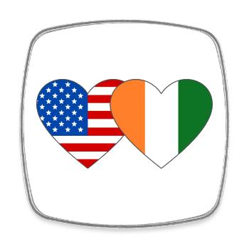 Cœur du drapeau de la Côte d’Ivoire des États-Unis - Magnet carré - blanc - Devant