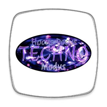 Hocus Pocus Techno Mode - Square fridge magnet - white - Front
