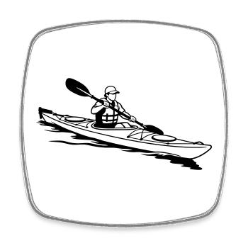 Kayaking - Square fridge magnet - white - Front