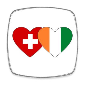 Cœur du drapeau de la Côte d’Ivoire de la Suisse - Magnet carré - blanc - Devant