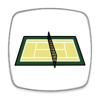 Tennis Court Court Net Geometric - Magnet carré - blanc - Devant