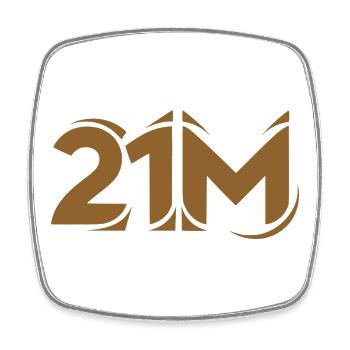 21 Million Limit BTC Crypto Graphic Motif - Square fridge magnet - white - Front