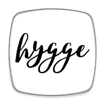 hygge_black - Viereckiger Kühlschrankmagnet - Weiß - Vorne