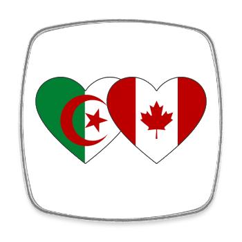 Algerien_Kanada_Flagge_Herz - Viereckiger Kühlschrankmagnet - Weiß - Vorne