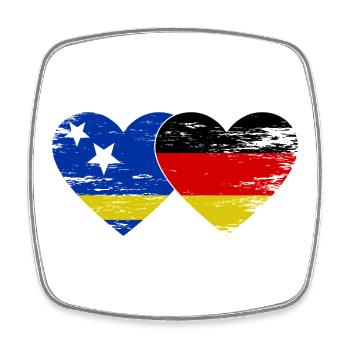 Curacao Deutschland Flagge Herz used - Viereckiger Kühlschrankmagnet - Weiß - Vorne