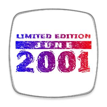 25th Birthday Limited Edition 06/2001 - Square fridge magnet - white - Front