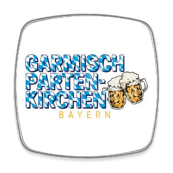Garmisch Partenkirchen in Bayern Bier Design - Viereckiger Kühlschrankmagnet - Weiß - Vorne