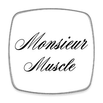 Monsieur Muscle Humour Sport - Magnet carré - blanc - Devant