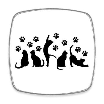 Black Cats Squad – Minimal Aesthetic - Square fridge magnet - white - Front