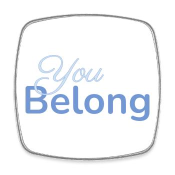 You Belong Typography Design Minimalist - Square fridge magnet - white - Front