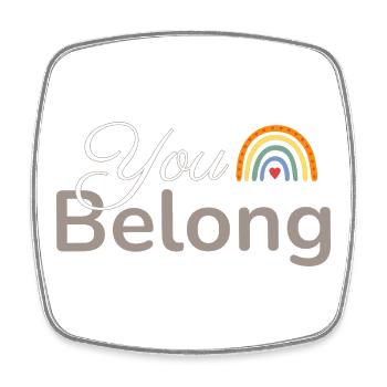 You Belong Regenbogen Herz Design - Viereckiger Kühlschrankmagnet - Weiß - Vorne