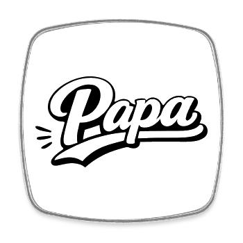 PAPA - Viereckiger Kühlschrankmagnet - Weiß - Vorne