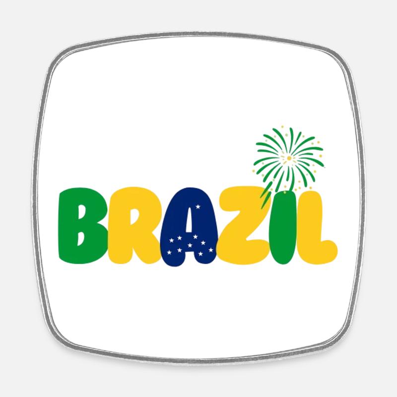 Brazil - Magnet carré - blanc