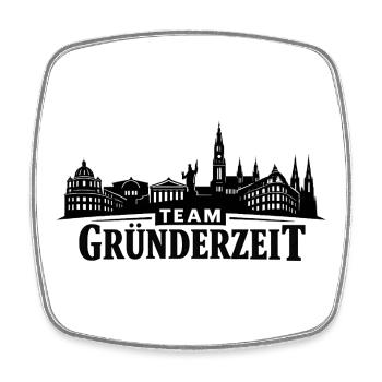 Team Gründerzeit - Square fridge magnet - white - Front
