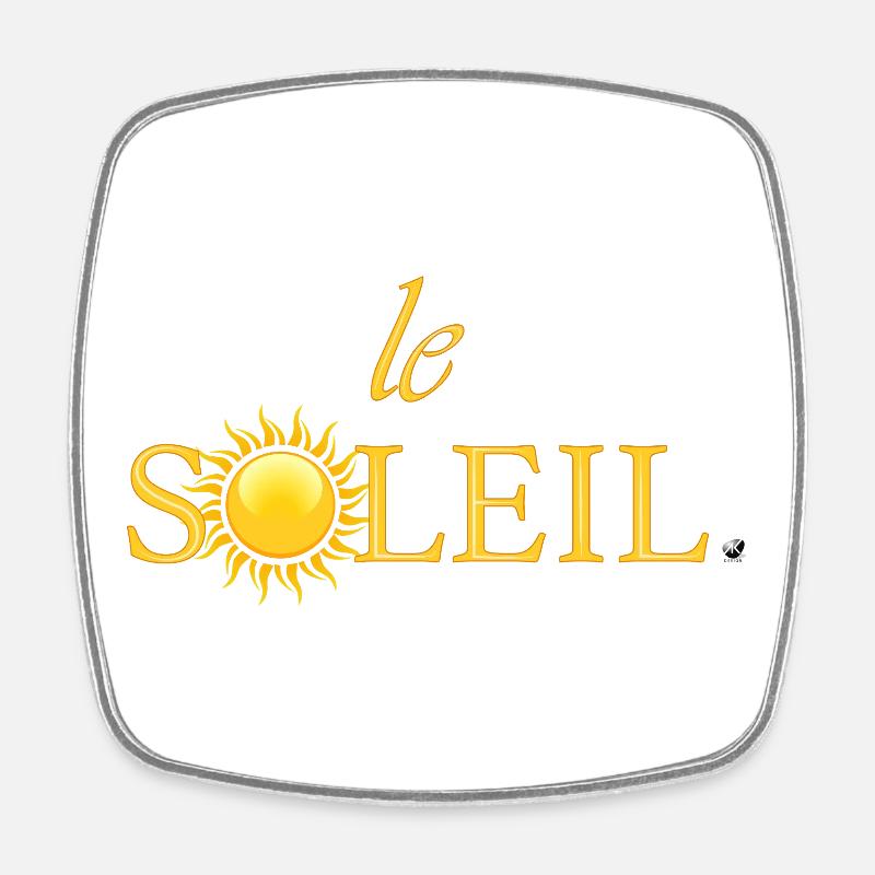 Illustration du soleil doré intégrée dans un mot - Magnet carré - blanc