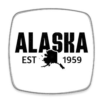 Alaska State Est 1959 Retro Vintage - Square fridge magnet - white - Front