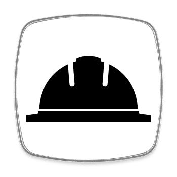 Hard hat - Square fridge magnet - white - Front