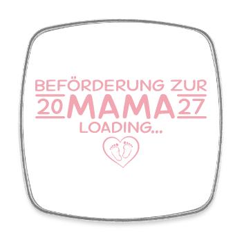 Beförderung zur Mama 2027 – Loading - Viereckiger Kühlschrankmagnet - Weiß - Vorne