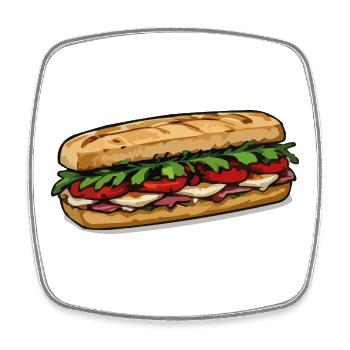 Fresh sandwich illustration design - Square fridge magnet - white - Front