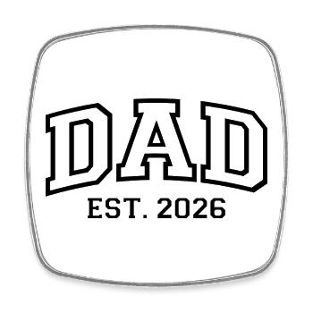 Dad est. 2026 - Viereckiger Kühlschrankmagnet - Weiß - Vorne