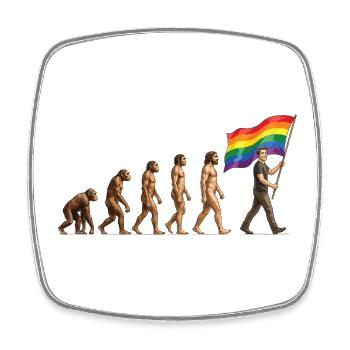 LGBTQ Pride Month - Pride Evolution - Square fridge magnet - white - Front