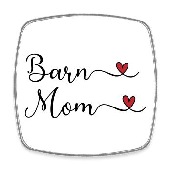 Barn Mom - Reitstall Mutter - Viereckiger Kühlschrankmagnet - Weiß - Vorne