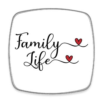 Family - Square fridge magnet - white - Front