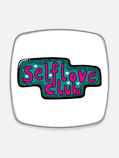 Selflove Club - Square fridge magnet - white