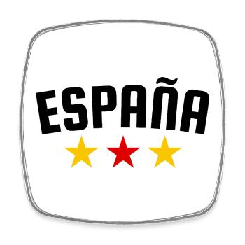 Spain 3 star design - Square fridge magnet - white - Front