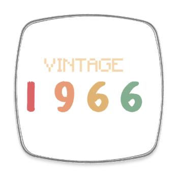 Vintage Aquarell 60 Jahre Sechziger Party 1966 - Viereckiger Kühlschrankmagnet - Weiß - Vorne