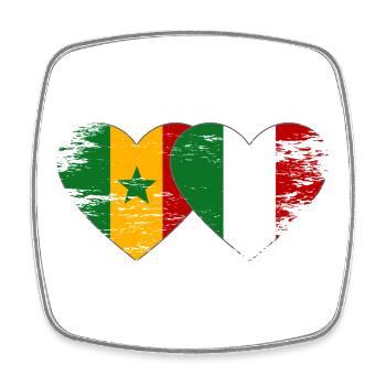 Senegal_Italien_Flagge_Herz_used - Square fridge magnet - white - Front