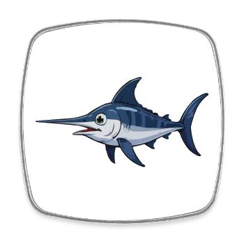 Marlin im Blau – Vektor - Viereckiger Kühlschrankmagnet - Weiß - Vorne