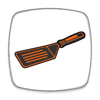 Grill Turner BBQ Spatula Grill Master Cooking - Square fridge magnet - white - Front