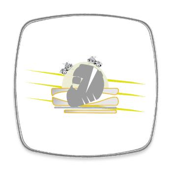  Motorrad Chopper Helm - Viereckiger Kühlschrankmagnet - Weiß - Vorne