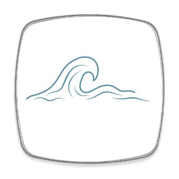 Wave Rider - Square fridge magnet - white - Front