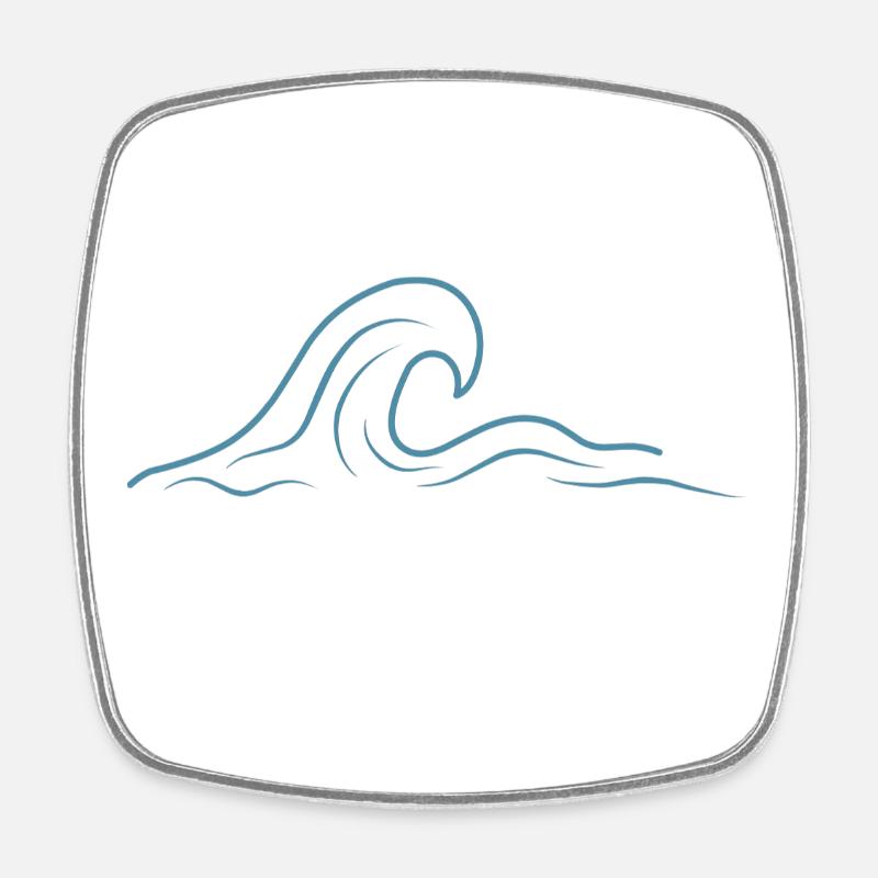 Surfeur de vagues - Magnet carré - blanc