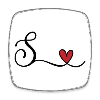 Letter S - Square fridge magnet - white - Front