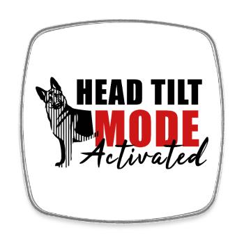 Schäfi Silhouette - Head Tilt linear German Shepherd - Square fridge magnet - white - Front