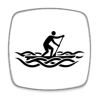 SUP Board Stand Up Paddling Welle Surfen - Viereckiger Kühlschrankmagnet - Weiß - Vorne