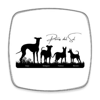 Perros del Sol 4 perros - Viereckiger Kühlschrankmagnet - Weiß - Vorne