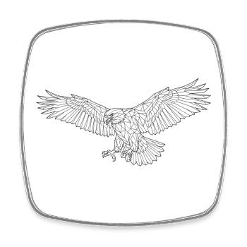 Aigle majestueux - Magnet carré - blanc - Devant