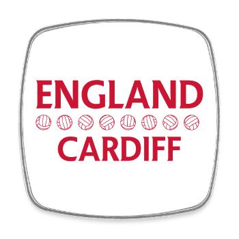 England Cardiff Fußballwappen - Viereckiger Kühlschrankmagnet - Weiß - Vorne