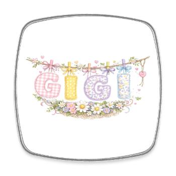 Gigi Flowers and Pastel | Grandma Adorée Gift - Square fridge magnet - white - Front